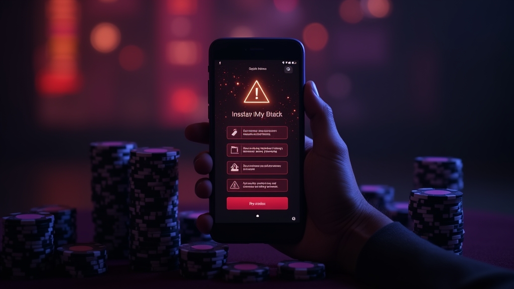 Android-telefoon met APK-installatie in een donkere casino-instelling