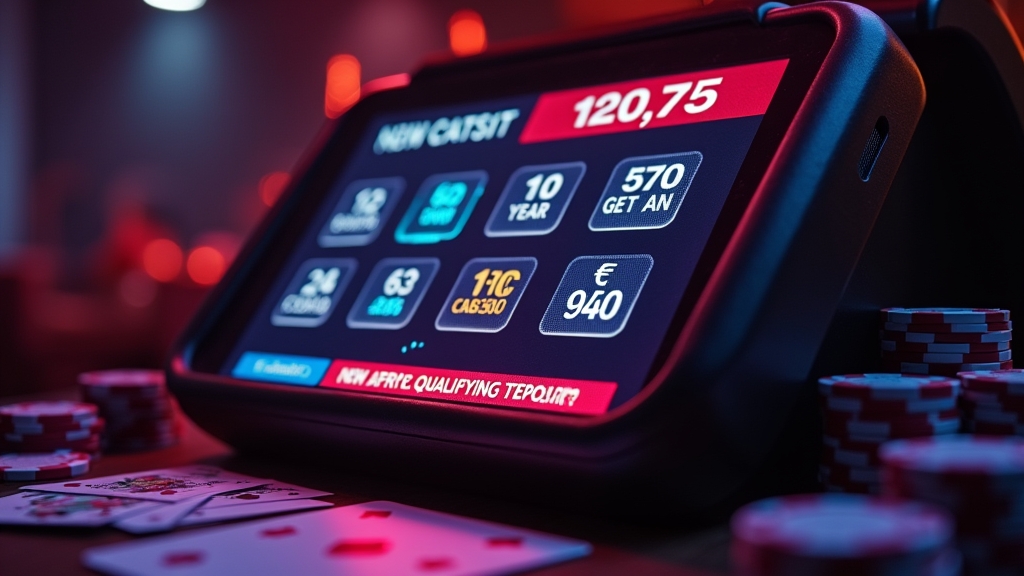 Betaalterminal met storting en oplopende bonusmeter in een casino