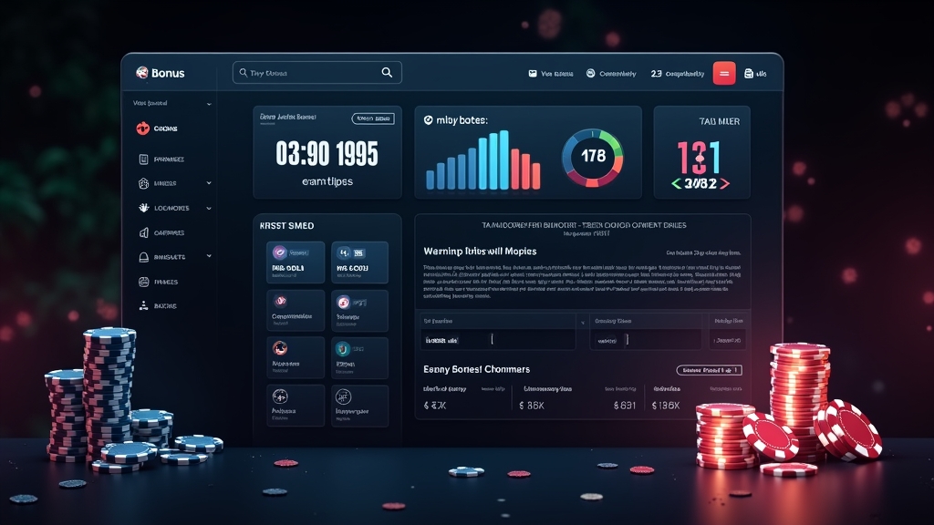 Bonustermijnen en geldigheidsregels op een casino-dashboard