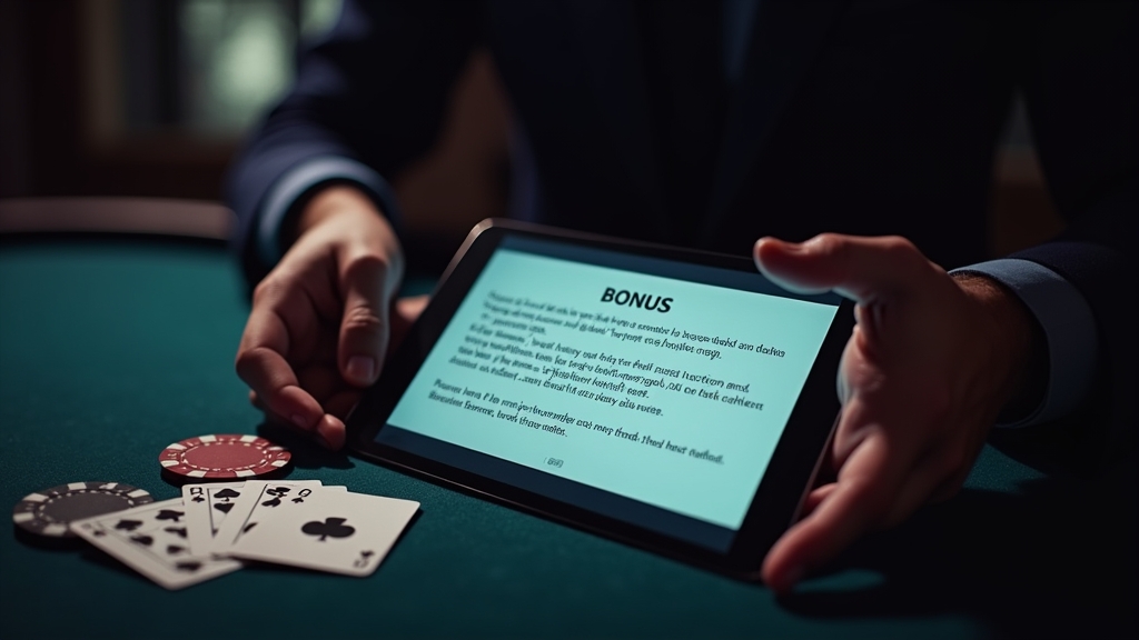 Speler leest bonustekst rustig door naast chips en kaarten