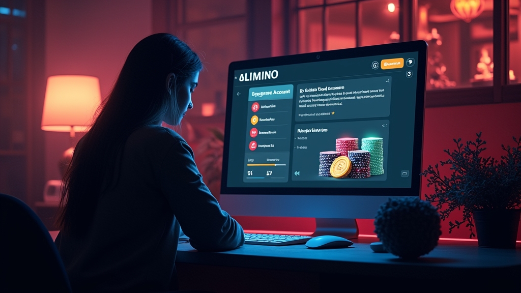 Speler controleert bonusvoorwaarden en geschiktheid op een scherm in een casino