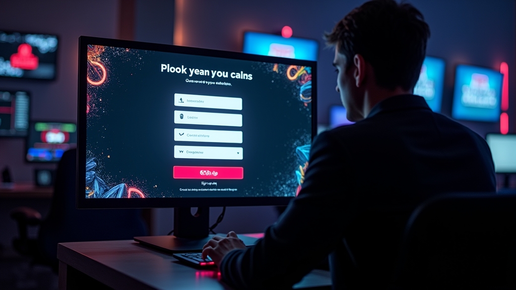 Casino-aanmeldscherm voor een nieuw account met beveiligingssymbolen
