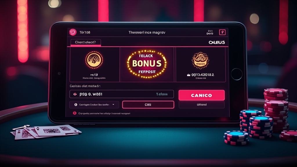 Eerste storting met bonusmatch en codeveld in een casino-omgeving